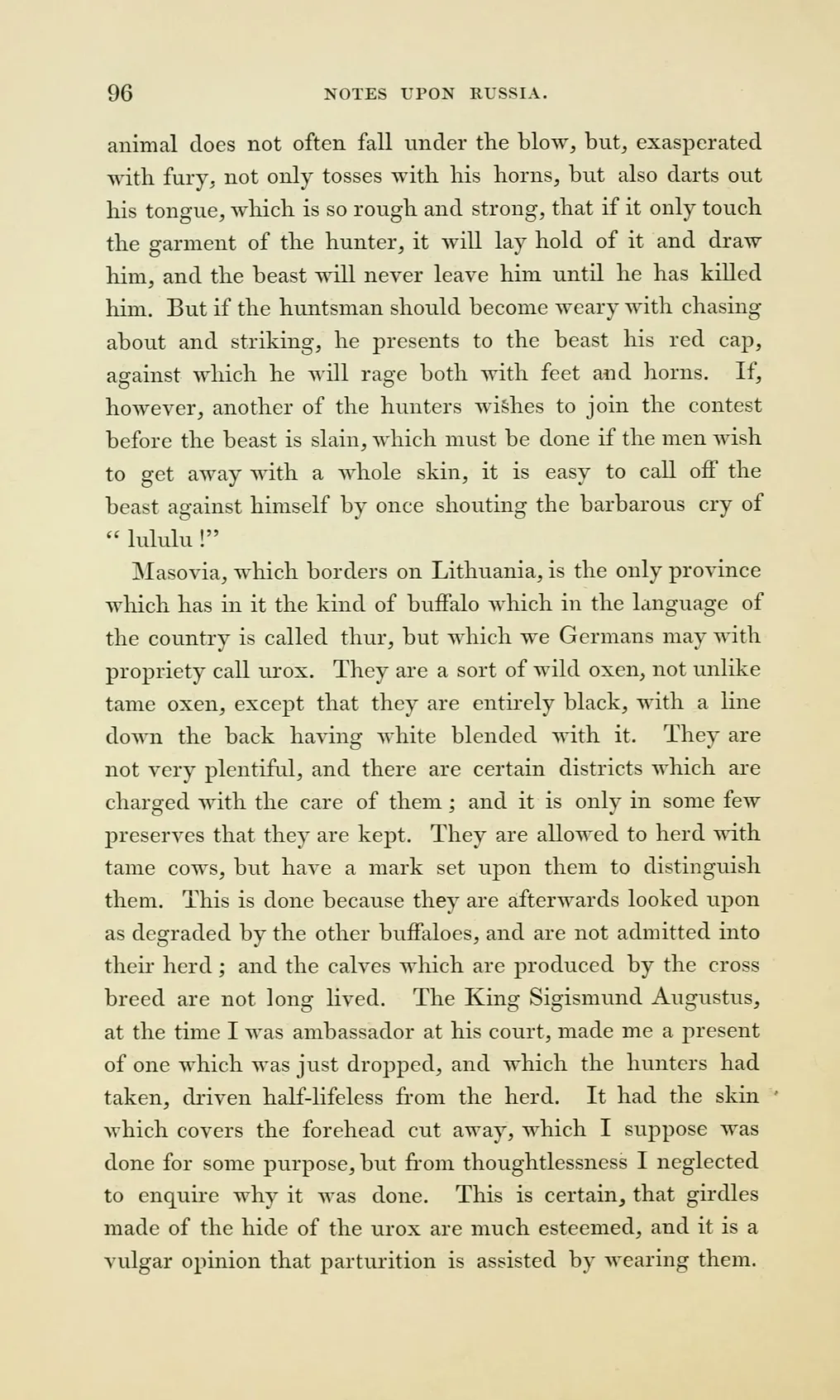 Page 96 of Major’s 1852 translation of Herberstein, on the thur of Masovia