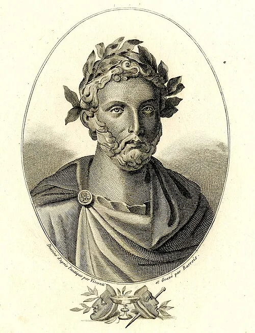 Imagined portrait engraved in 1770
