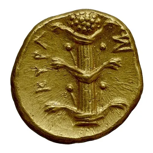 Gold coin of Magas; open Wikimedia Commons for the full image record